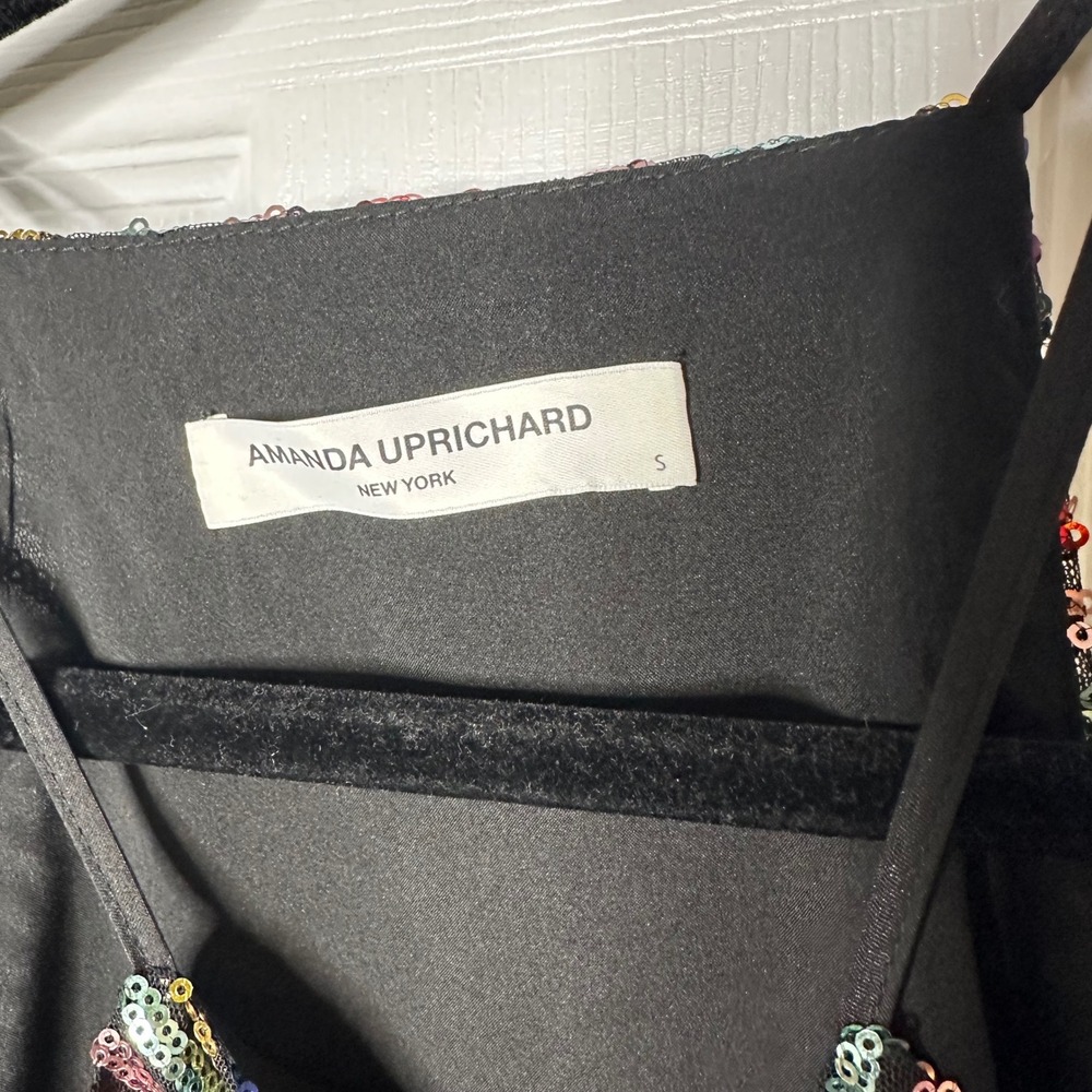 Amanda Uprichard Halette‎ Sequin Multicolor Chevron Halter Mini Dress Small NWT - Picture 6 of 10